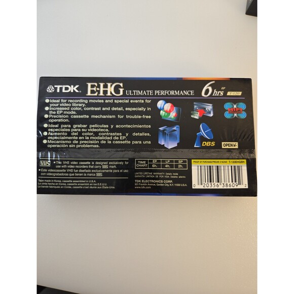 TDK Ultimate Performance  E-HG 6 Hour  VHS Tapes T-120 Lot of 3 - Picture 2 of 5